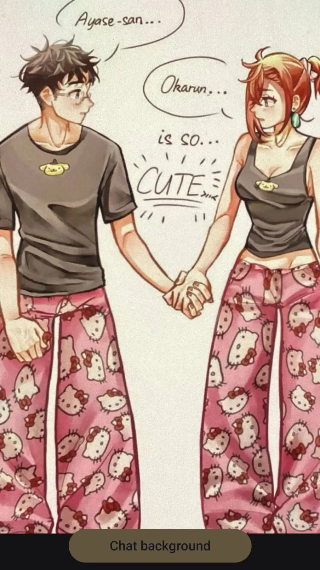 ai character: Momo x Okarun 2♡ background