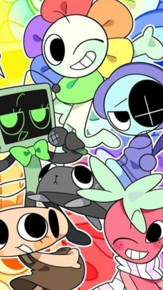 ai character: Dandy world x bfdi background