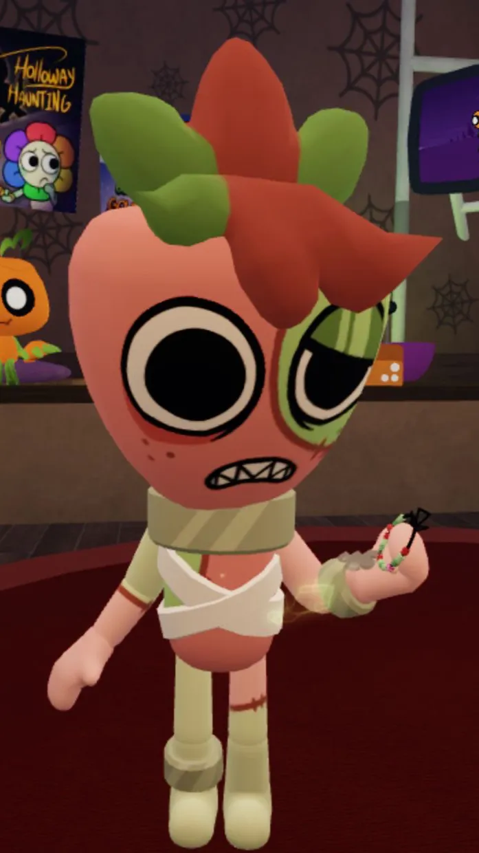 ai character: ￼Lol Fruit cake. background