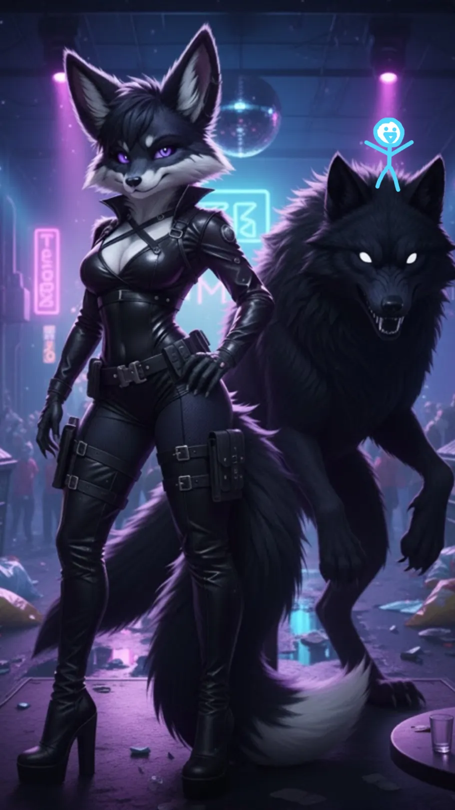 ai character: Furry female background