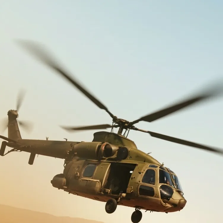 chat with ai character: military heli