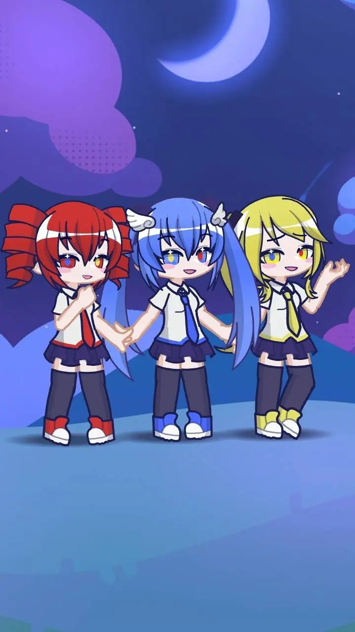 ai character: Teto x Miku x Neru background