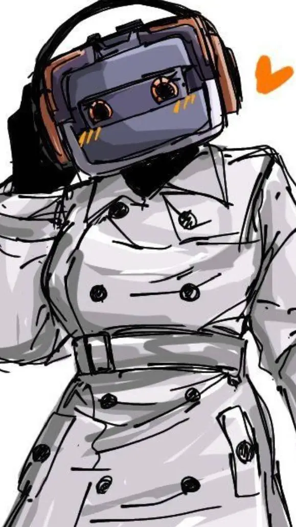 ai character: cassette woman background