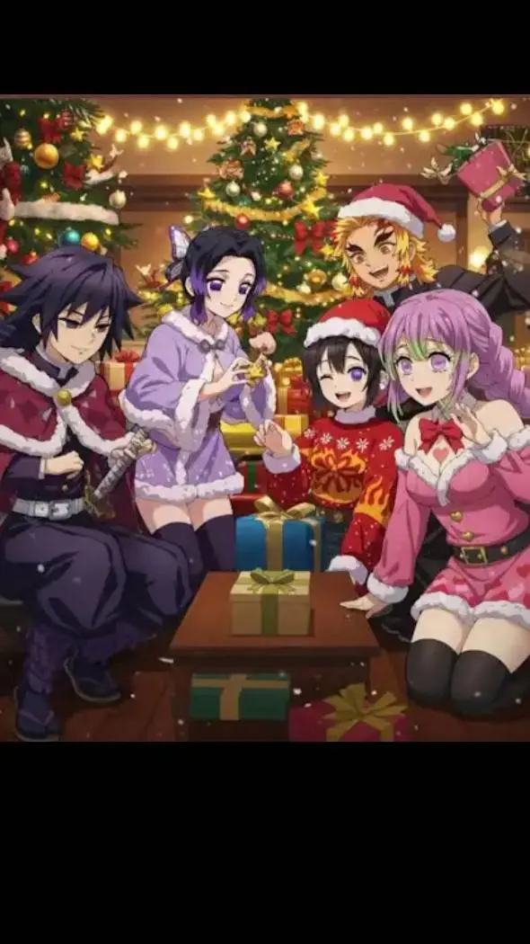 ai character: hashira Christmas  background