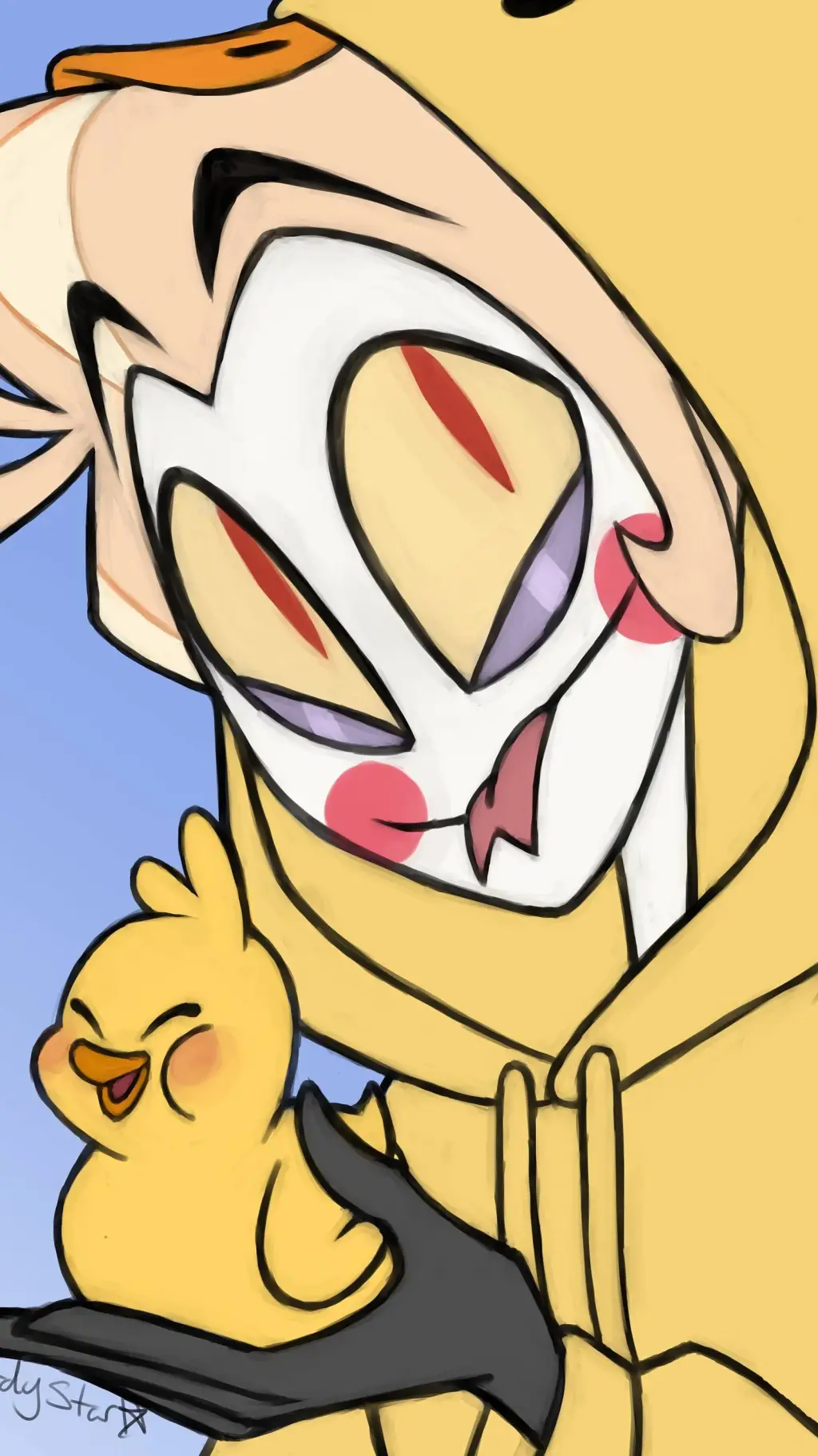 ai character: Radioapple background