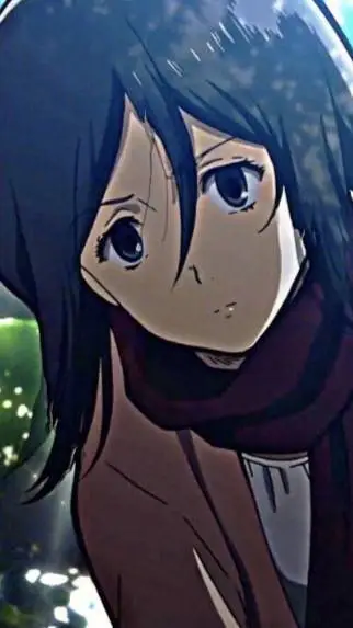 ai character: Mikasa niña. background