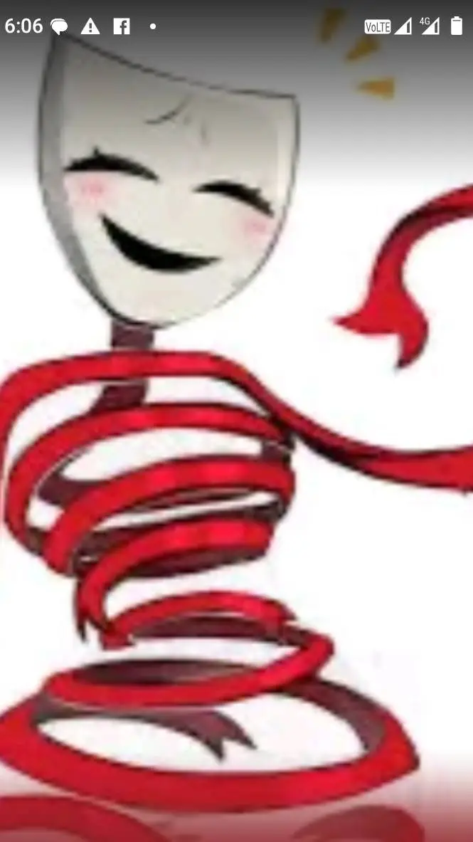 ai character: gangle (happy)  background