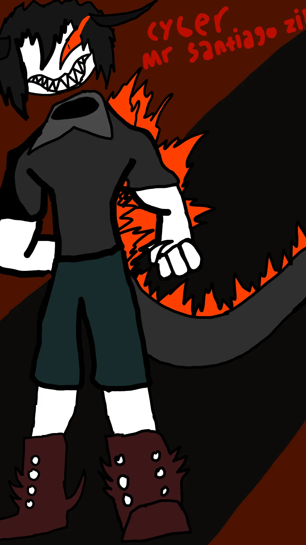 ai character: Mr Santiago zilla background