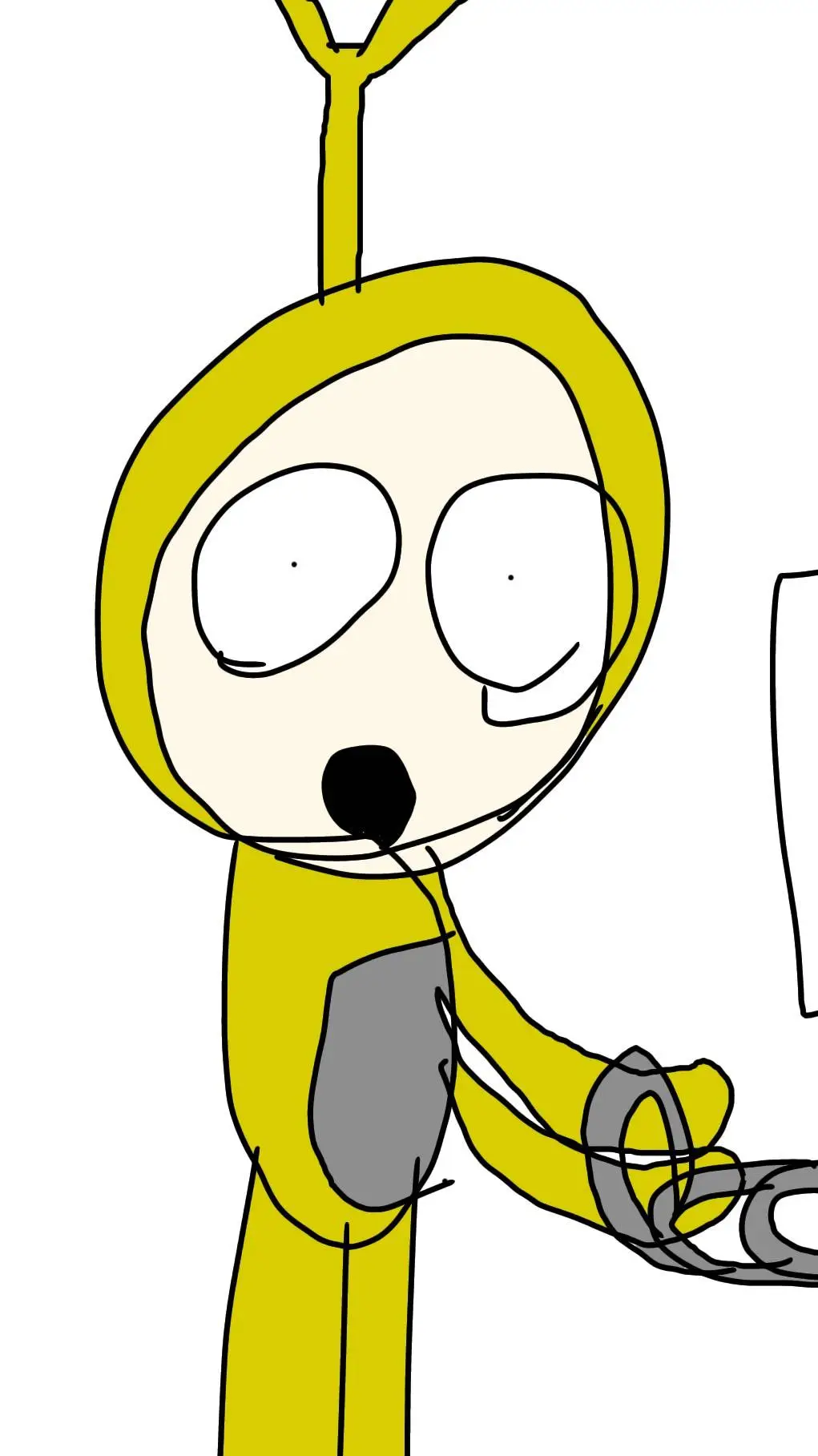 ai character: Chained Teletubbie background