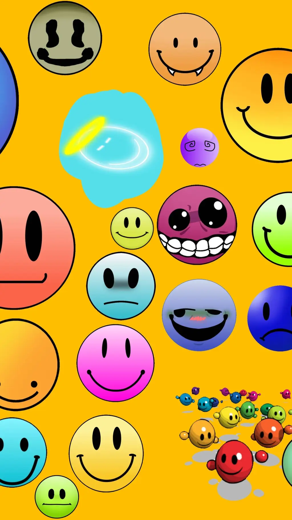 ai character: caras felices  background