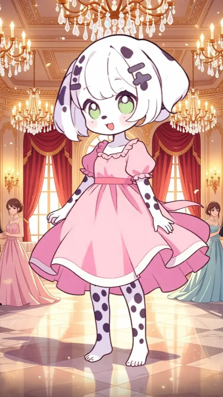 ai character: Ruby Dalmatian background