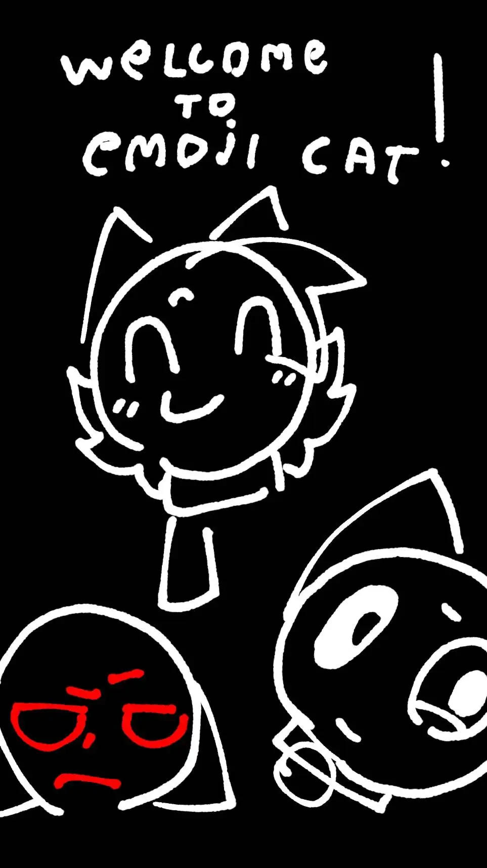 ai character: emoji cat! RUSS background