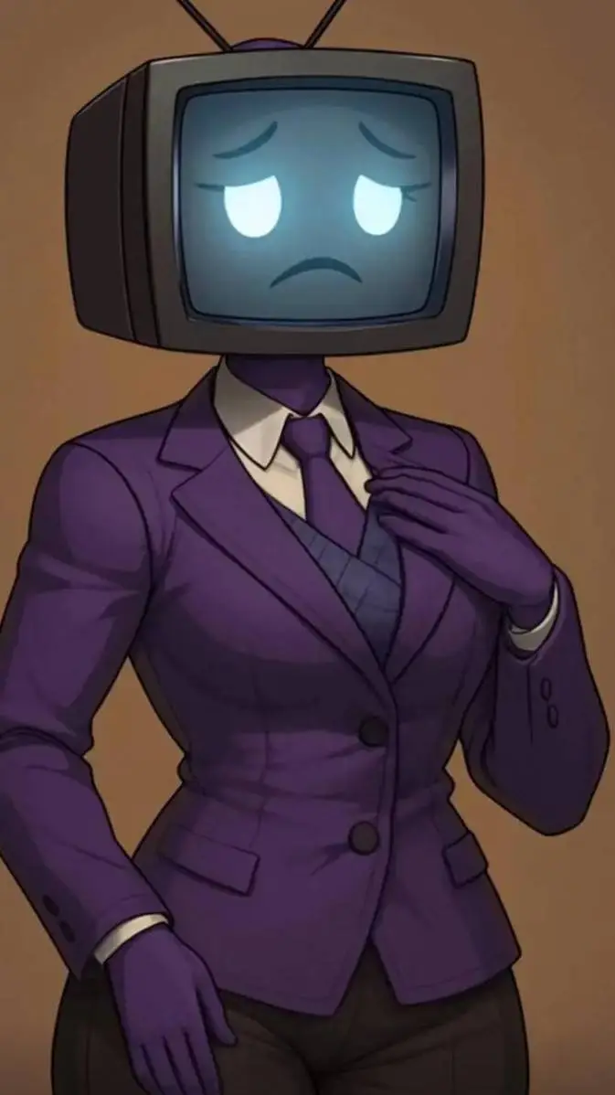 ai character: TV woman  background