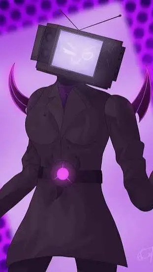 ai character: TV woman  background