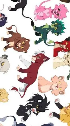 ai character: Mha król lew background