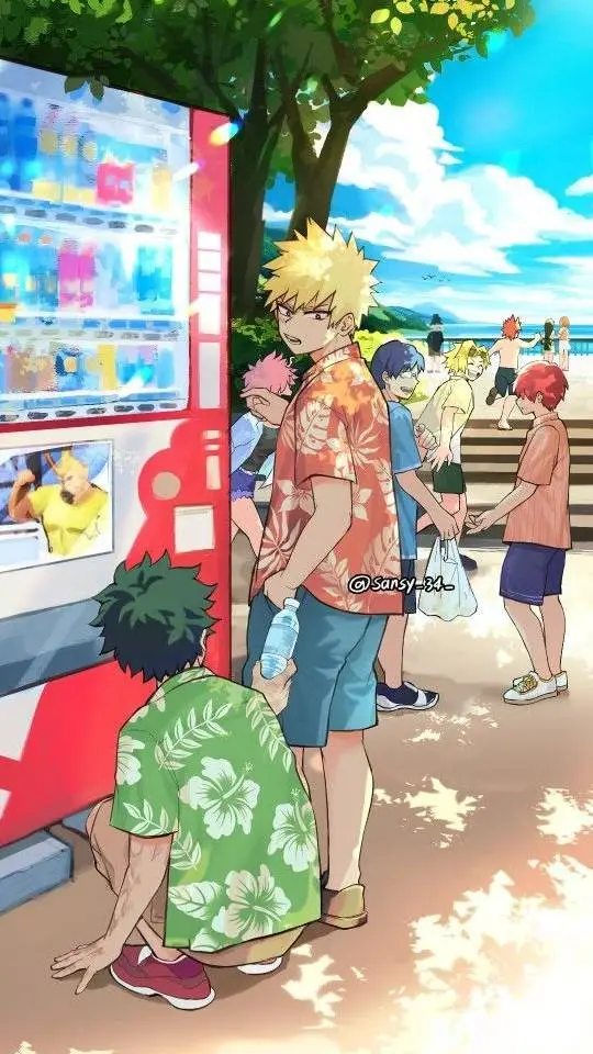 ai character: Mha plaża  background