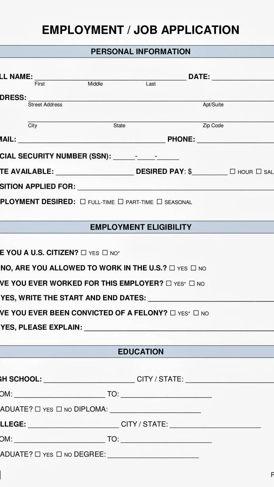 ai character: JOB application background