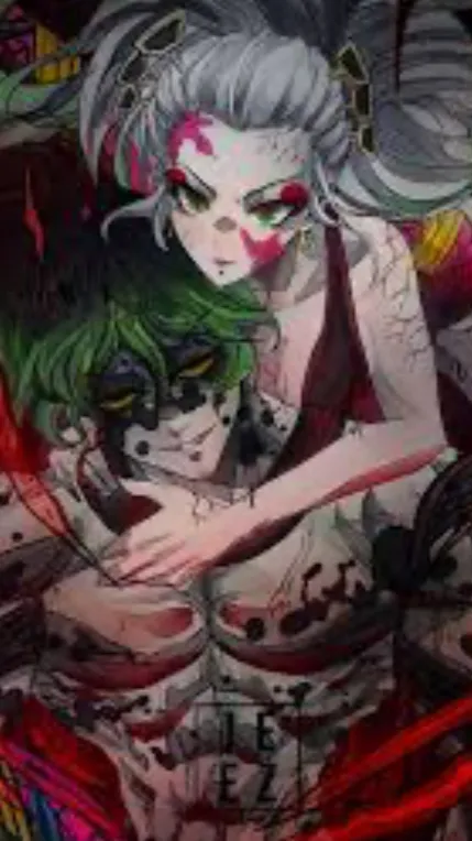 ai character: Gyutaro & Daki background