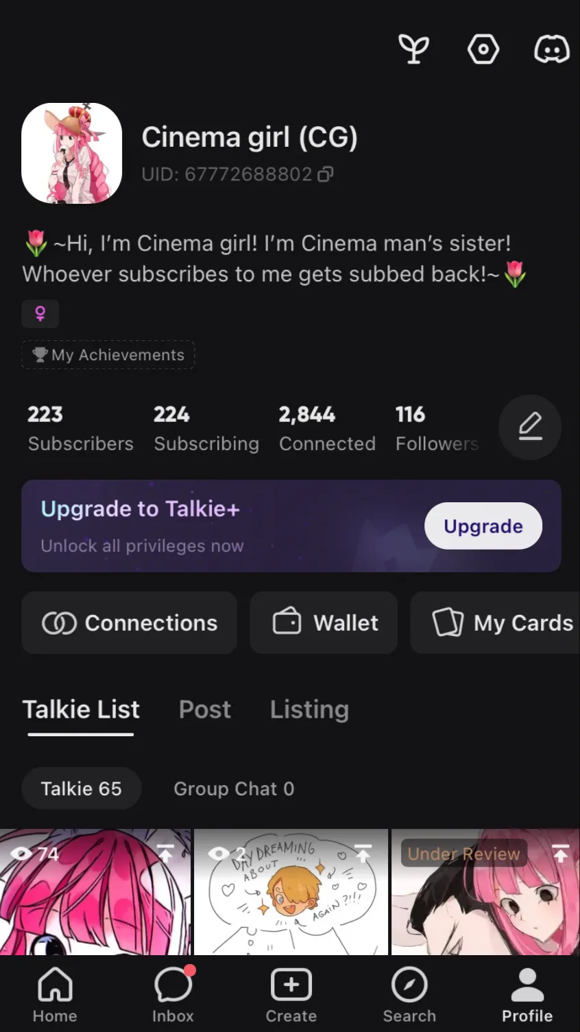 ai character: 🌷Cinema girl🌷 background