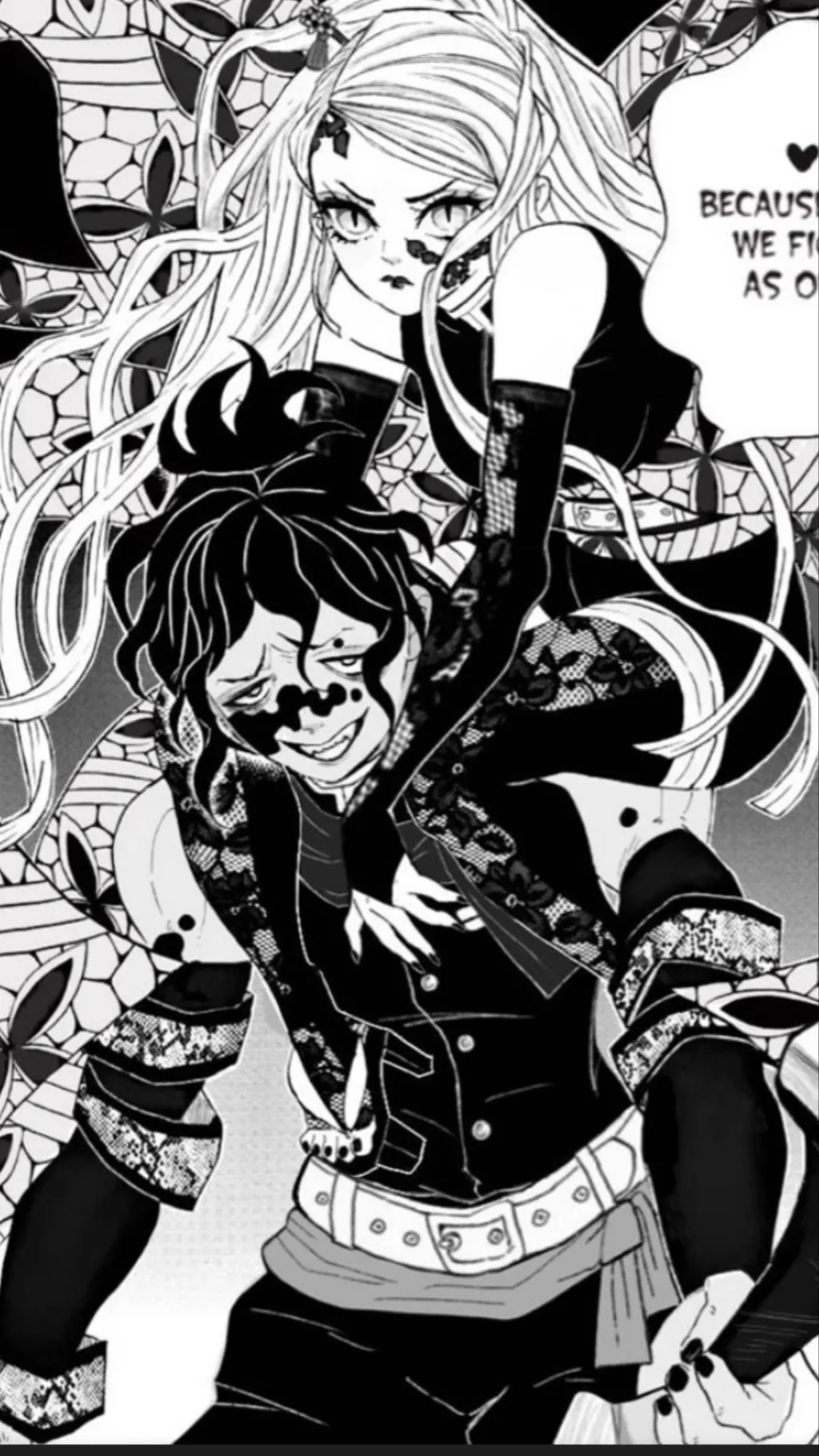 ai character: Upper moon nezuko  background