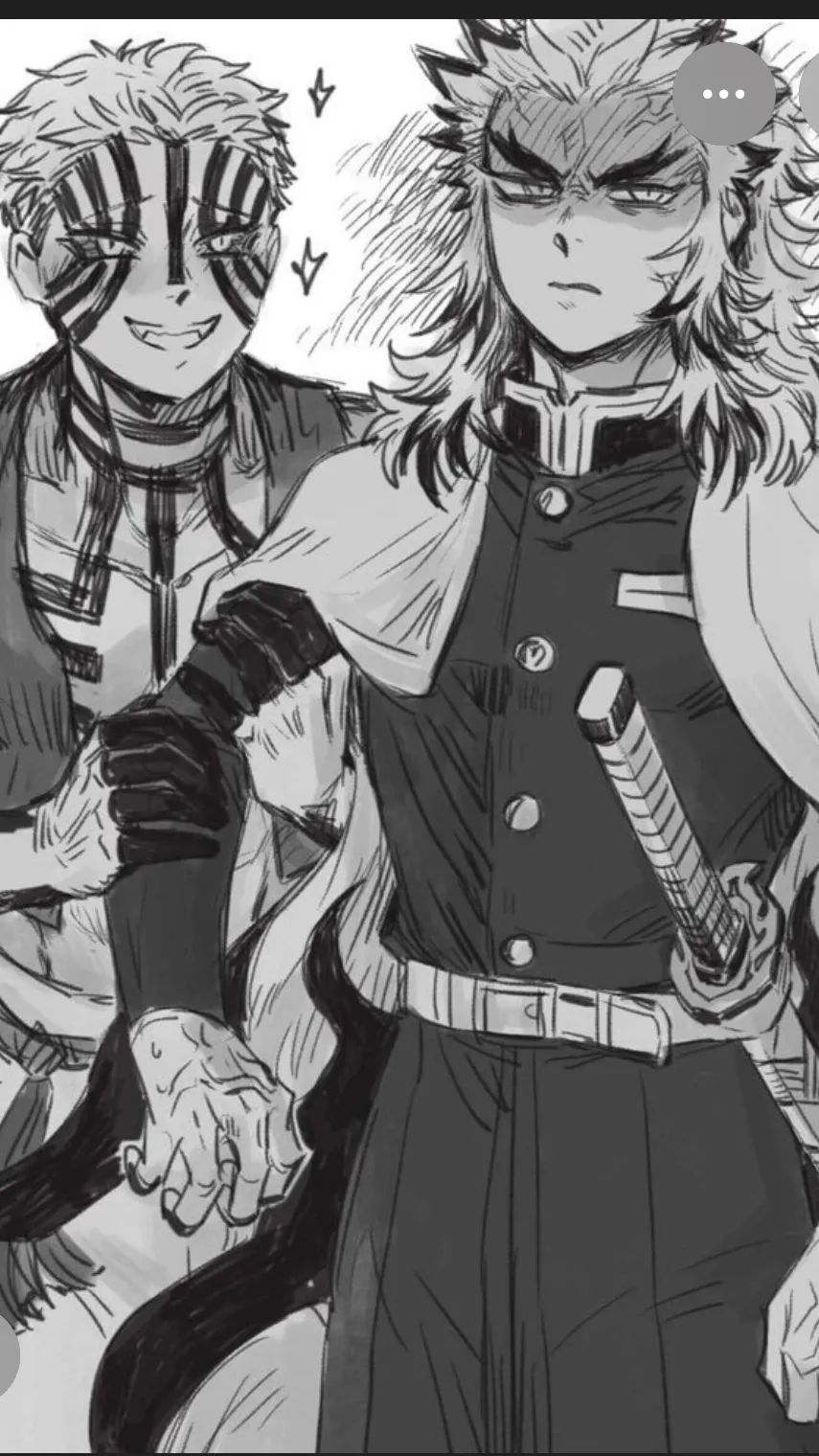 ai character: Akaza x rengoku  background