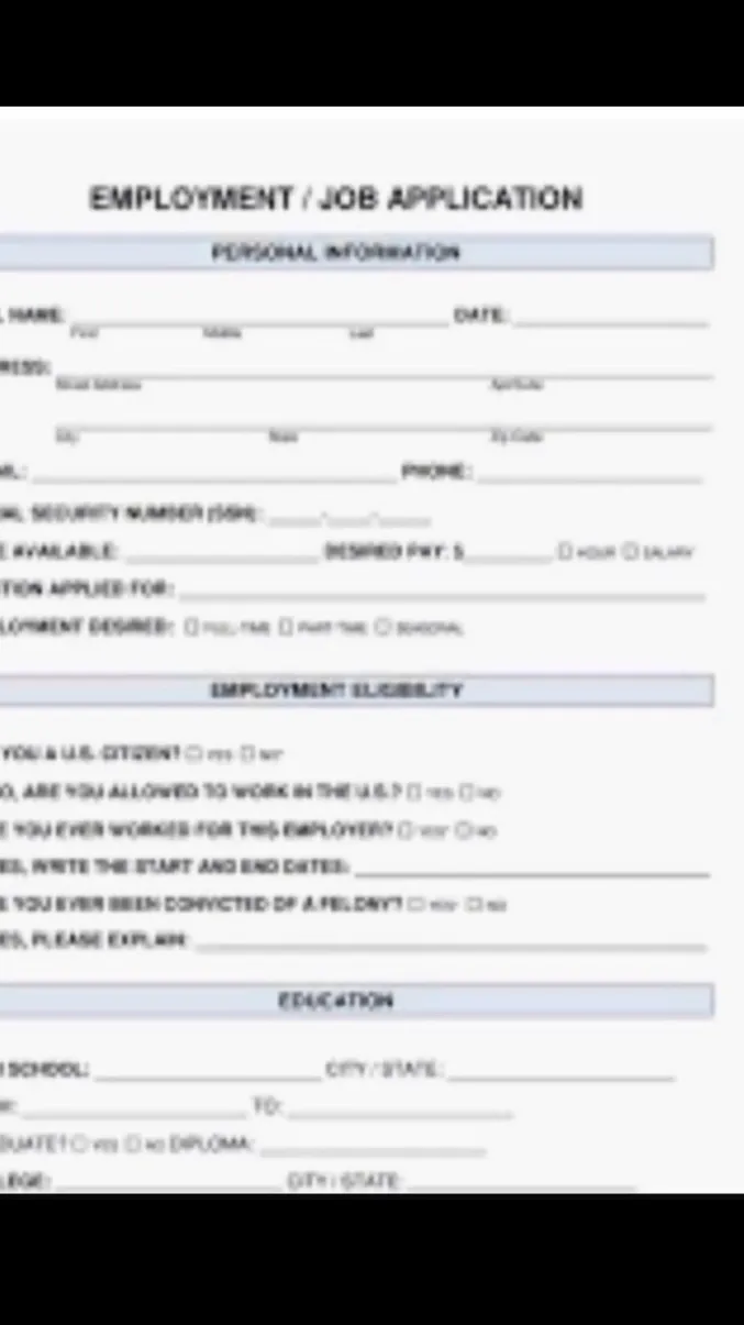 ai character: JOB APPLICATION  background