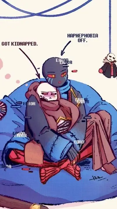 ai character: error kidnap ink🤍💙 background