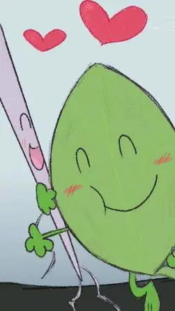 ai character: Needle x Leafy background