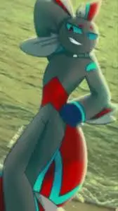 ai character: Neon background