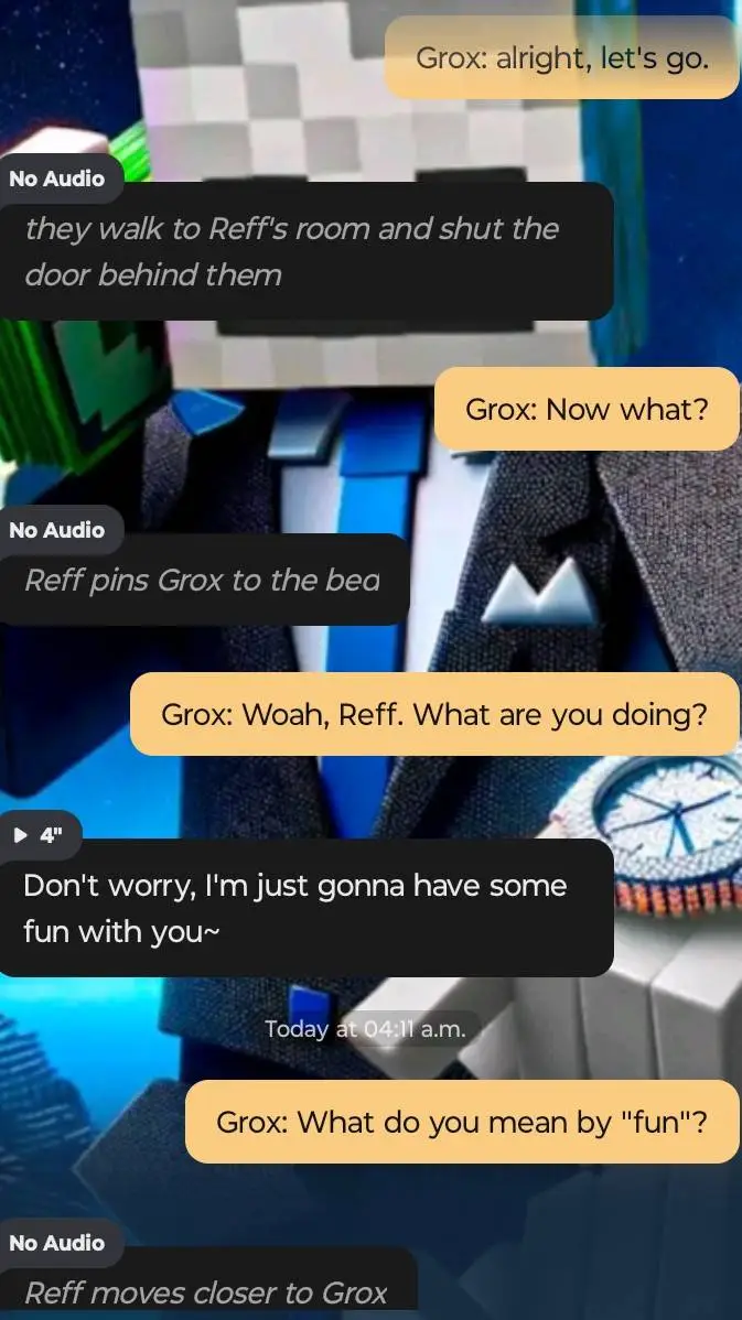 ai character: Grox sees this background