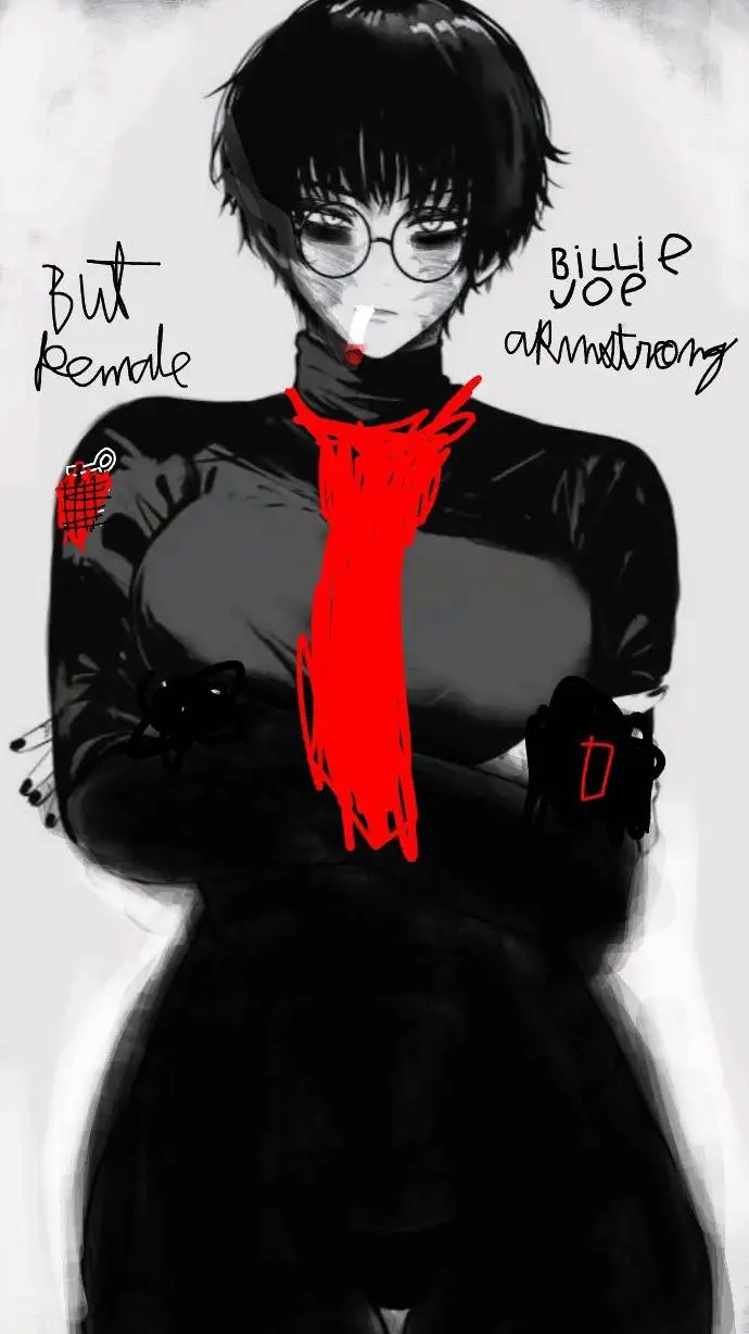 ai character: maki but green day background