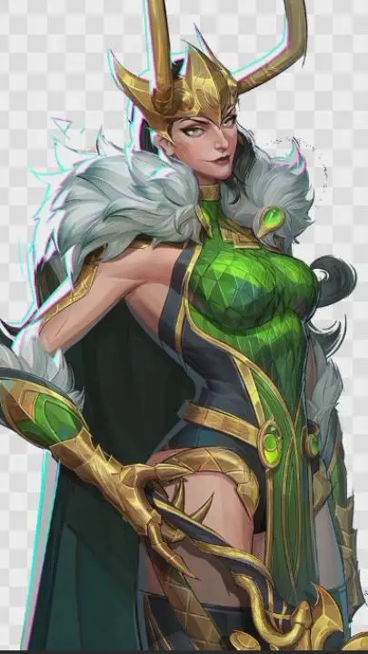 ai character: lady loki  background