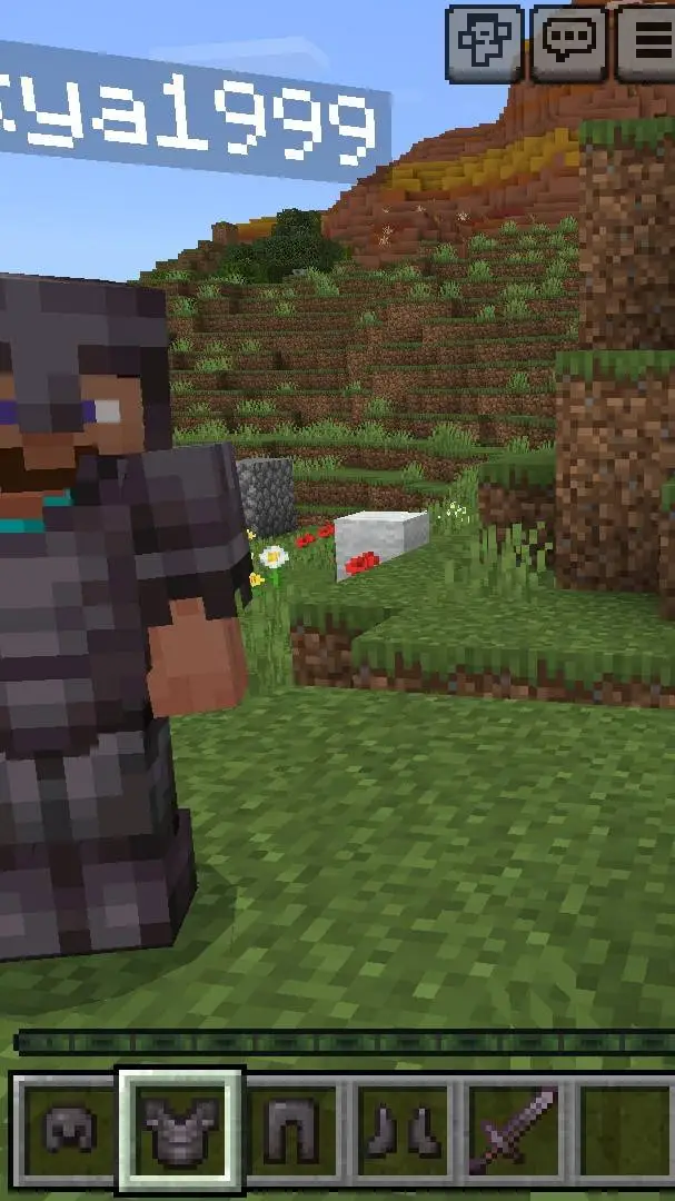 ai character: me in Minecraft background