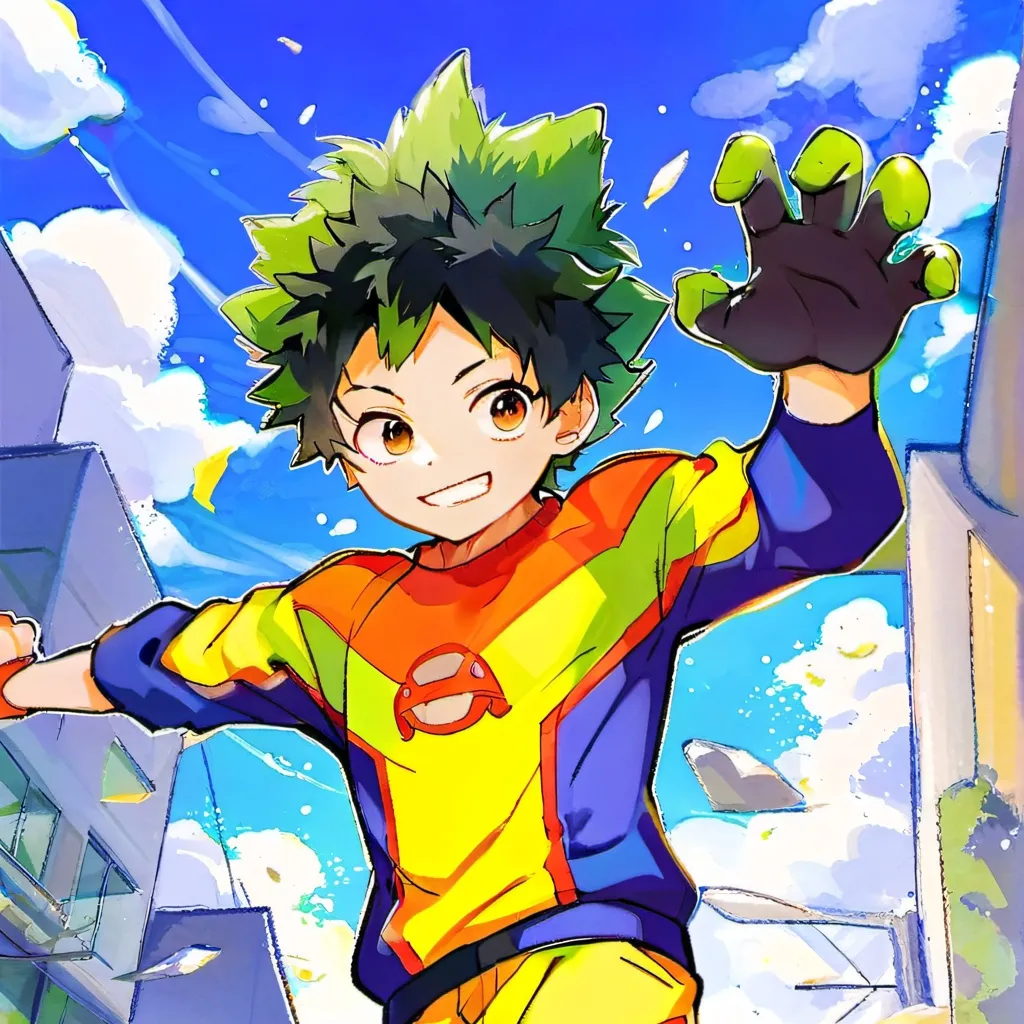 chat with ai character: deku in dino pjs