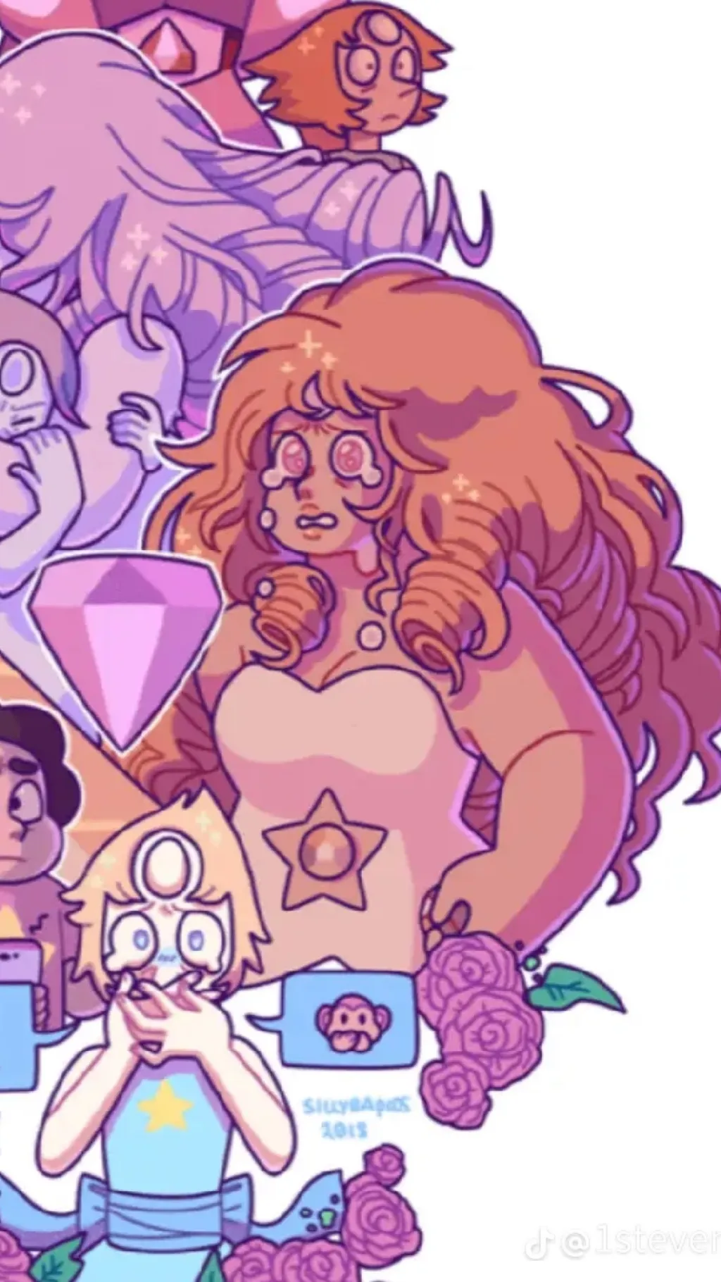 ai character: Rose quartz background