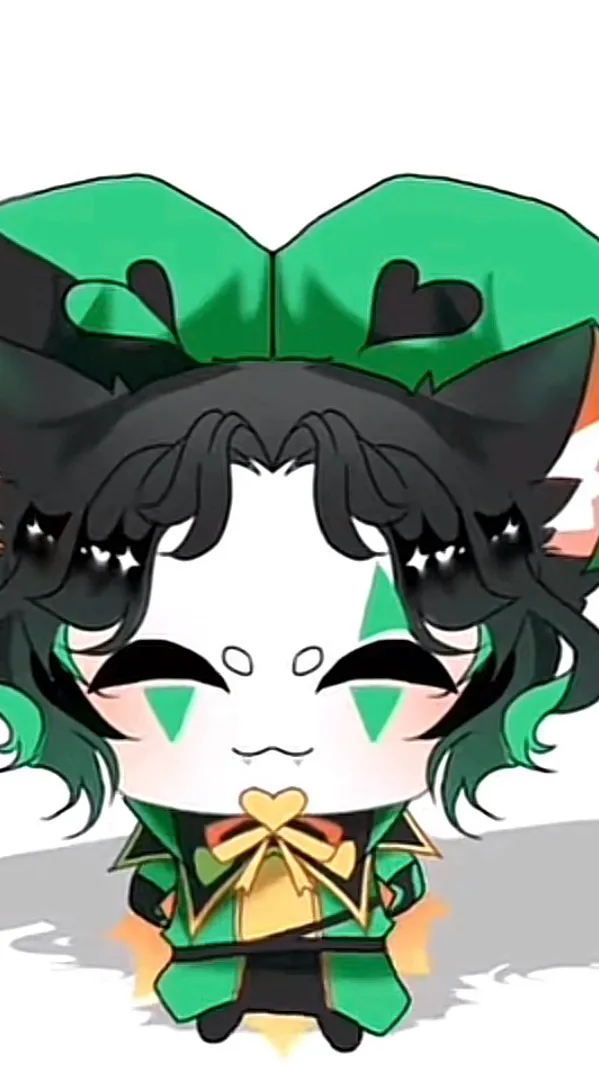 ai character: Smol CAT harlequin background