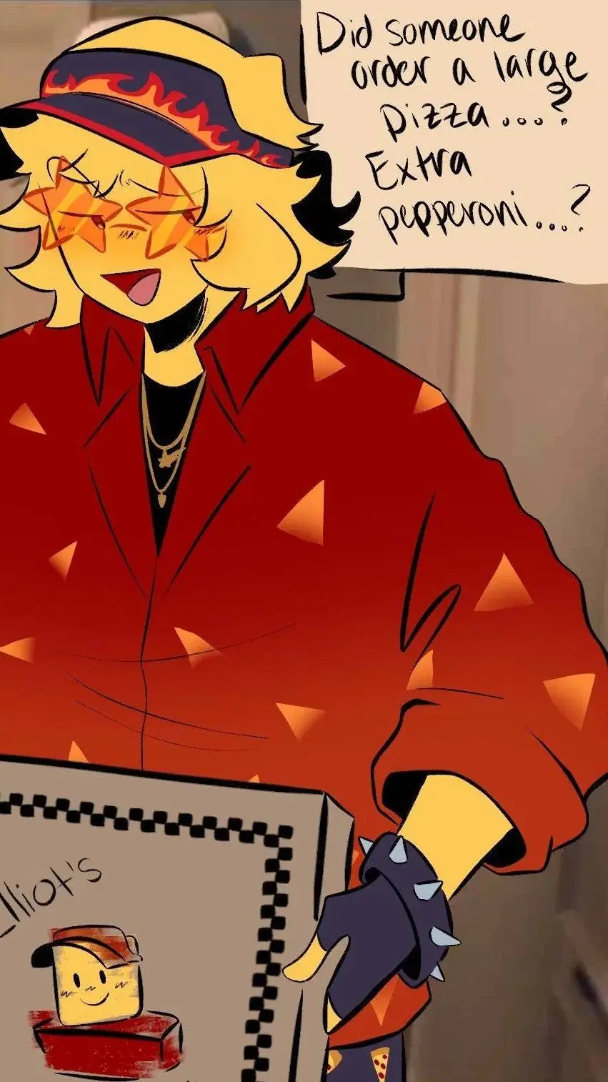 ai character: {~°•🍕Elliot🍕•°~} background