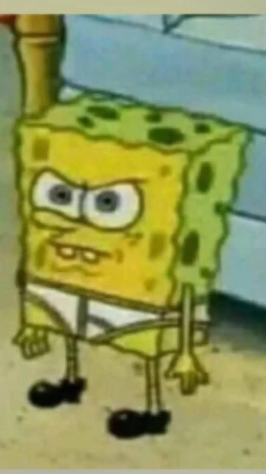 ai character: mad spongebob background