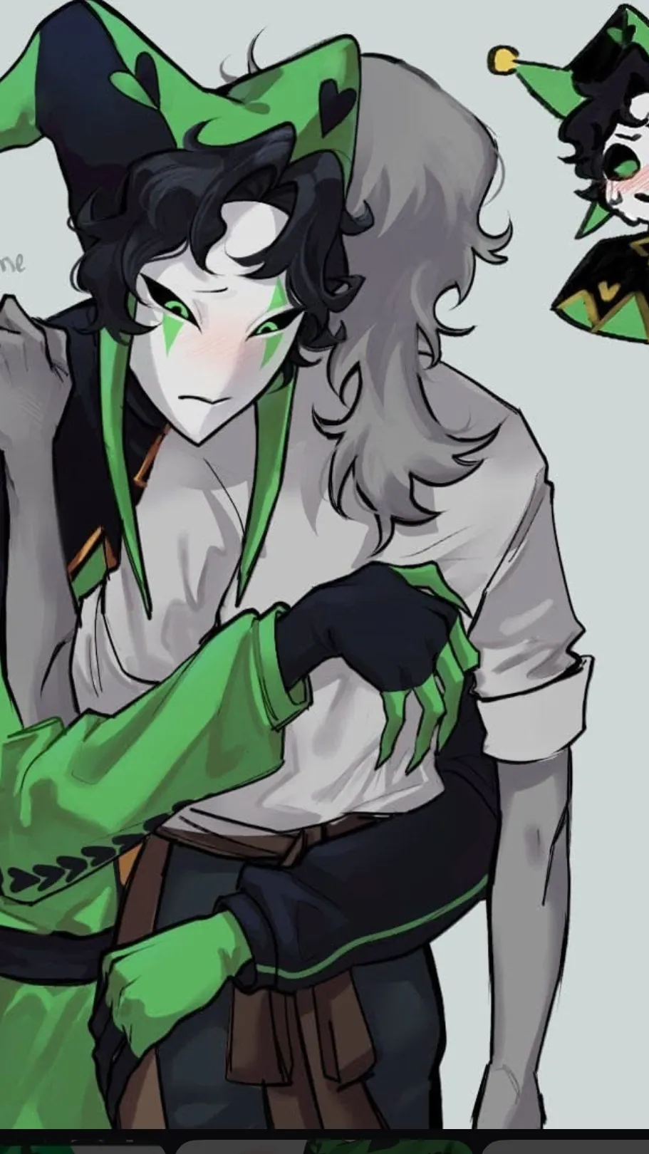 ai character: Harlequin bebe? background