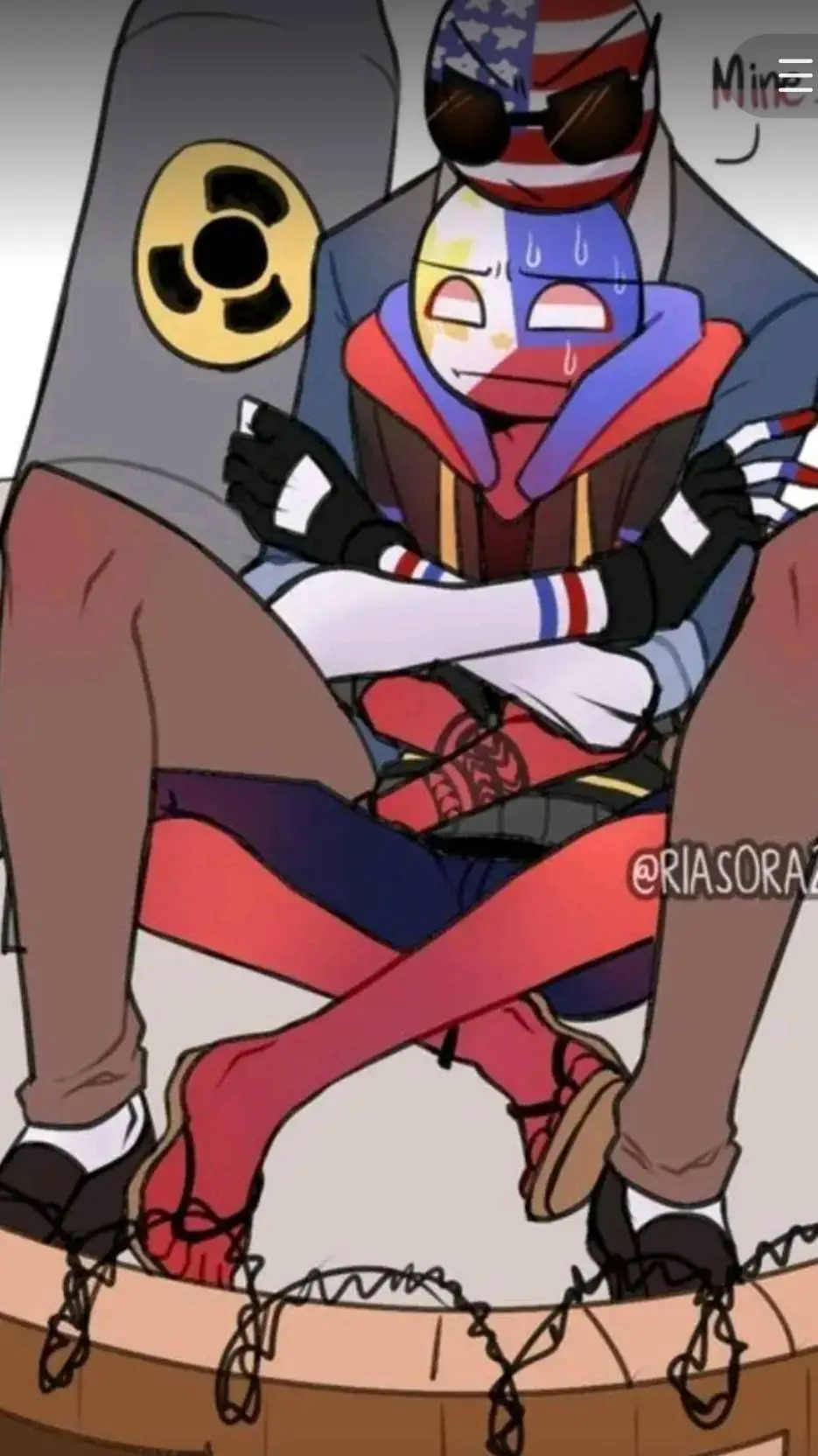 ai character: USA x philippines background