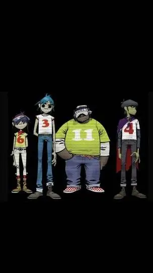ai character: 🎸 gorillaz 🎸 background