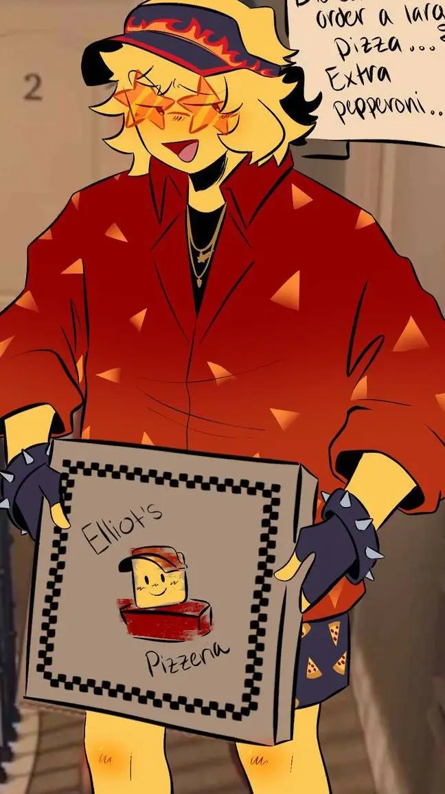 ai character: Elliot✨🍕 background