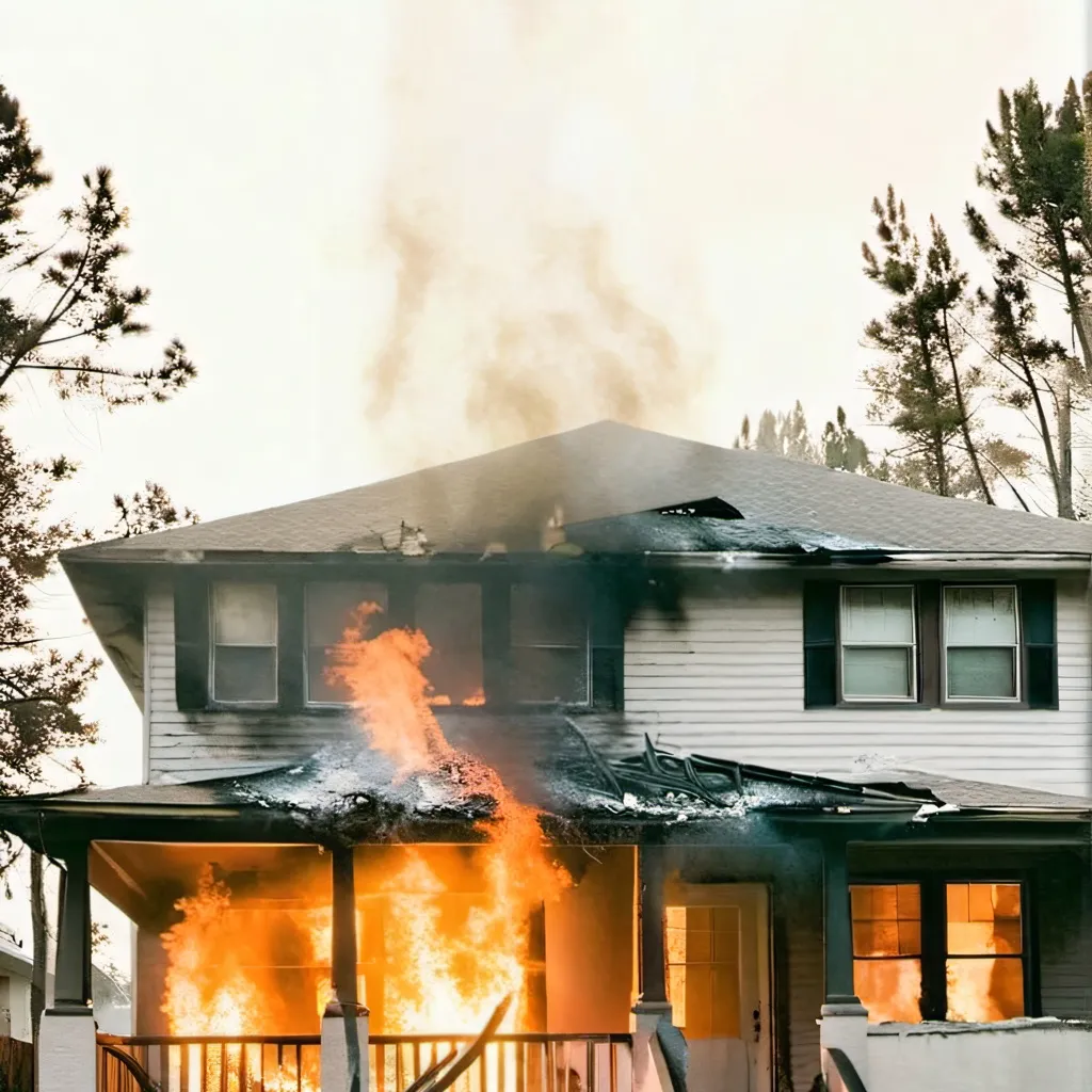 chat with ai character: burning house