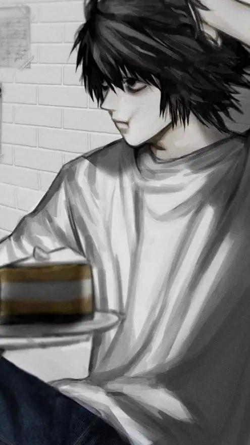 ai character: L lawliet 🖤🍰 background