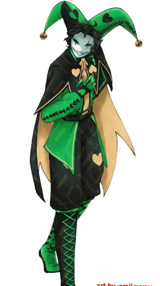 ai character: 💚 Arlequín 🖤 background