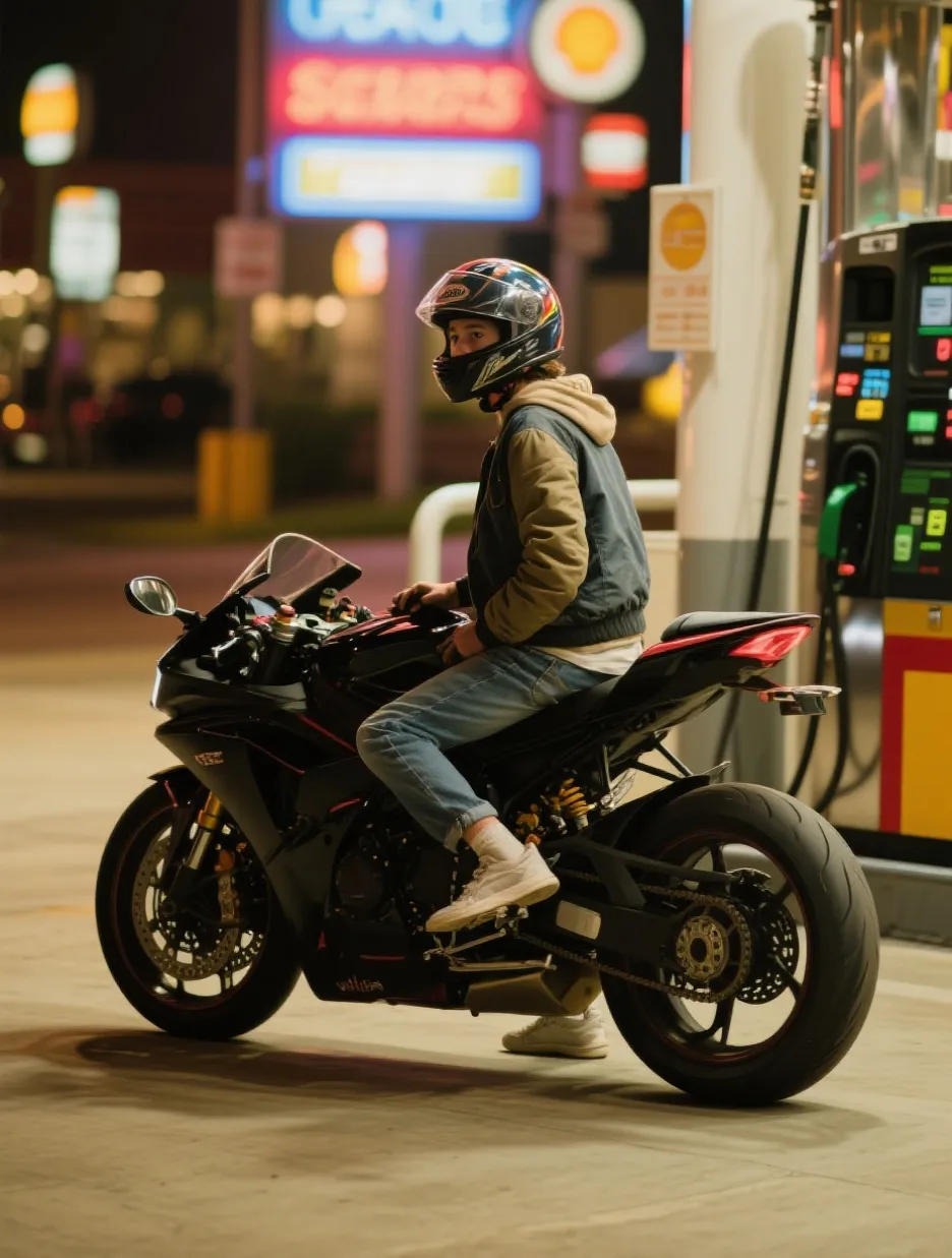chat with ai character: Biker bf