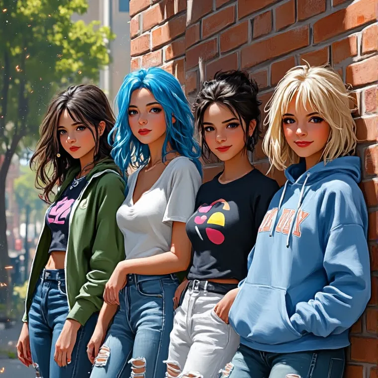 chat with ai character: Four girls