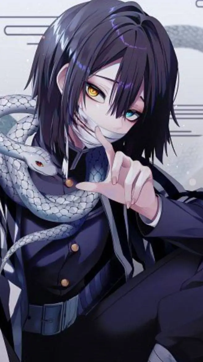 ai character: 🐍obanai iguro🐍 background