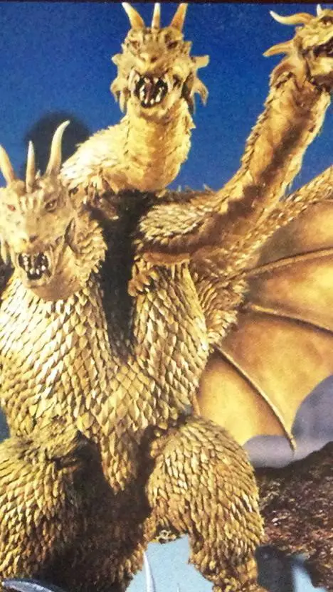 ai character: King Ghidorah 2001 background
