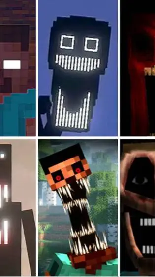 ai character:  Minecraft horror background